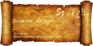 Szakter Ákos névjegykártya